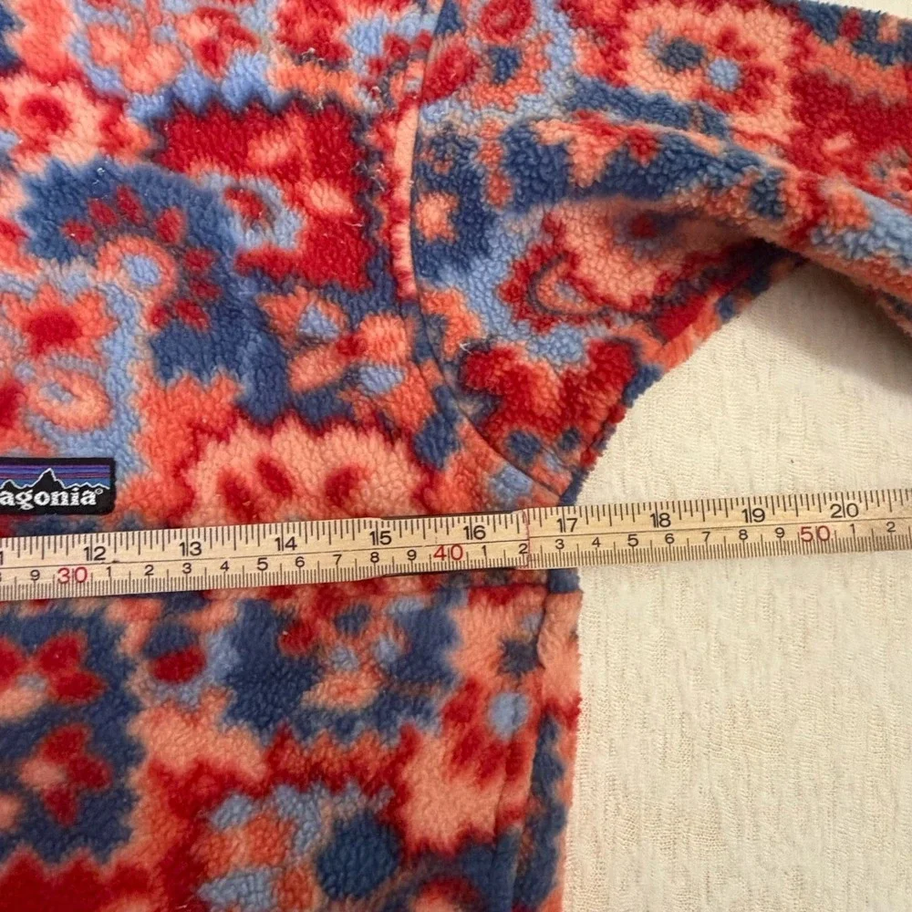Vintage Patagonia Synchilla Fleece Youth 8 Floral 1/4 Zip Pullover‎ Jacket